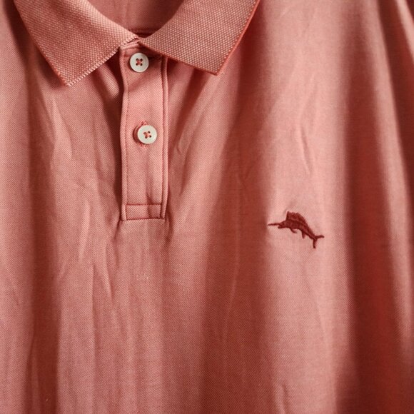 Tommy Bahama Polo Shirt Mens 2XL Coral Supima Cotton Blend Marlin Logo TB220248 - Picture 2 of 11